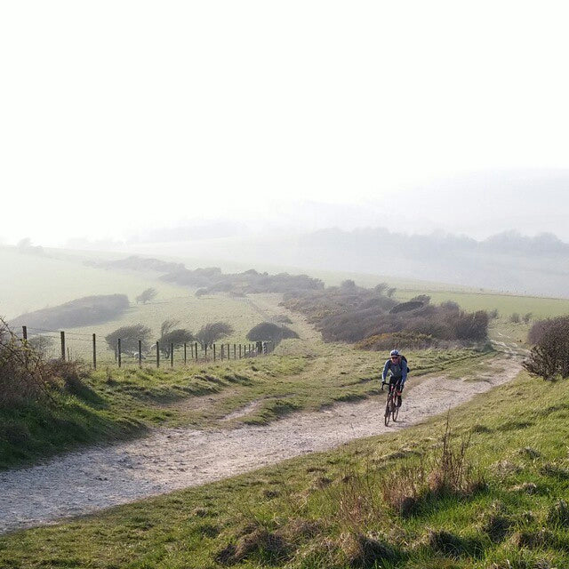 Training to ride the SOUTH DOWNS WAY.