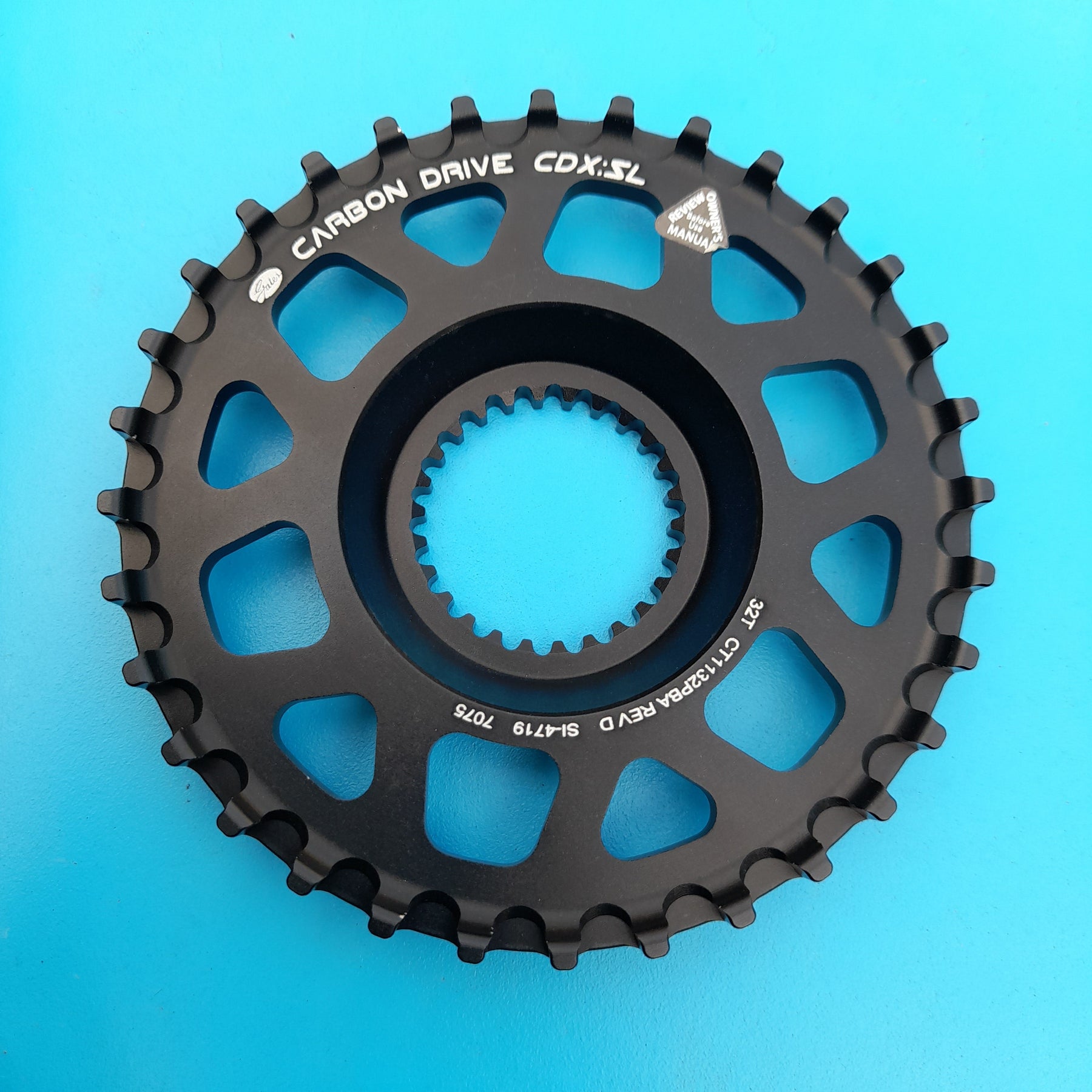 Gates Pinion Sprocket 39T SL aluminum black anodized for direct mounting on gearbox
